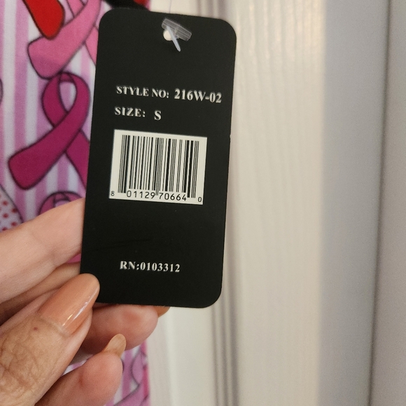 Just Love Pink Breast Cancer Scrub Top - Picture 4 of 4